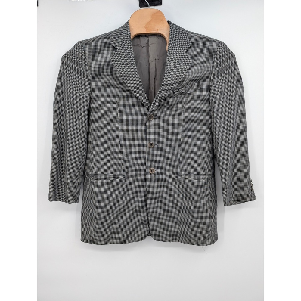 Armani Collezioni 100%‎ Wool Houndstooth Blazer Sport Coat Italy Men's sz 46